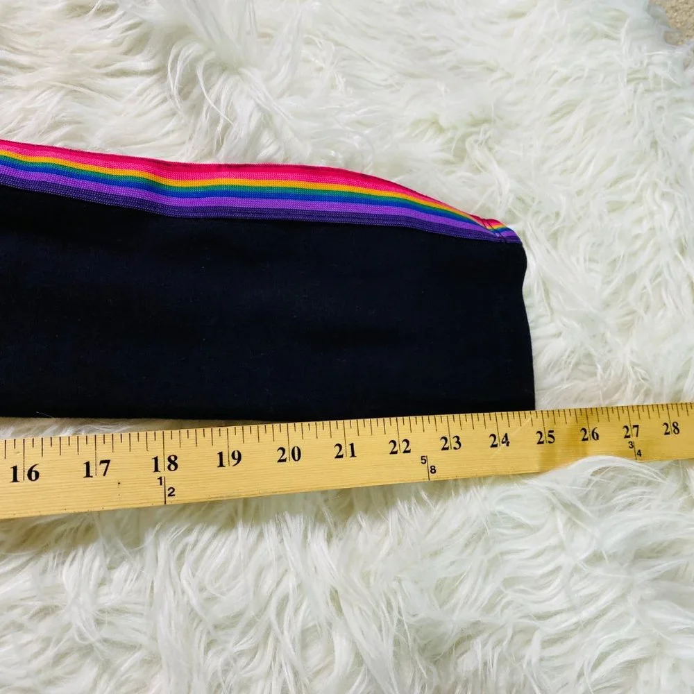 The Children's Place Girls Rainbow Side Stripe Zip Ponte Knit Jeggings Black L